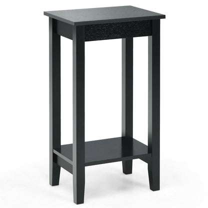 2-Tier Nightstand, Wooden Legs, Black Nightstands at Gallery Canada