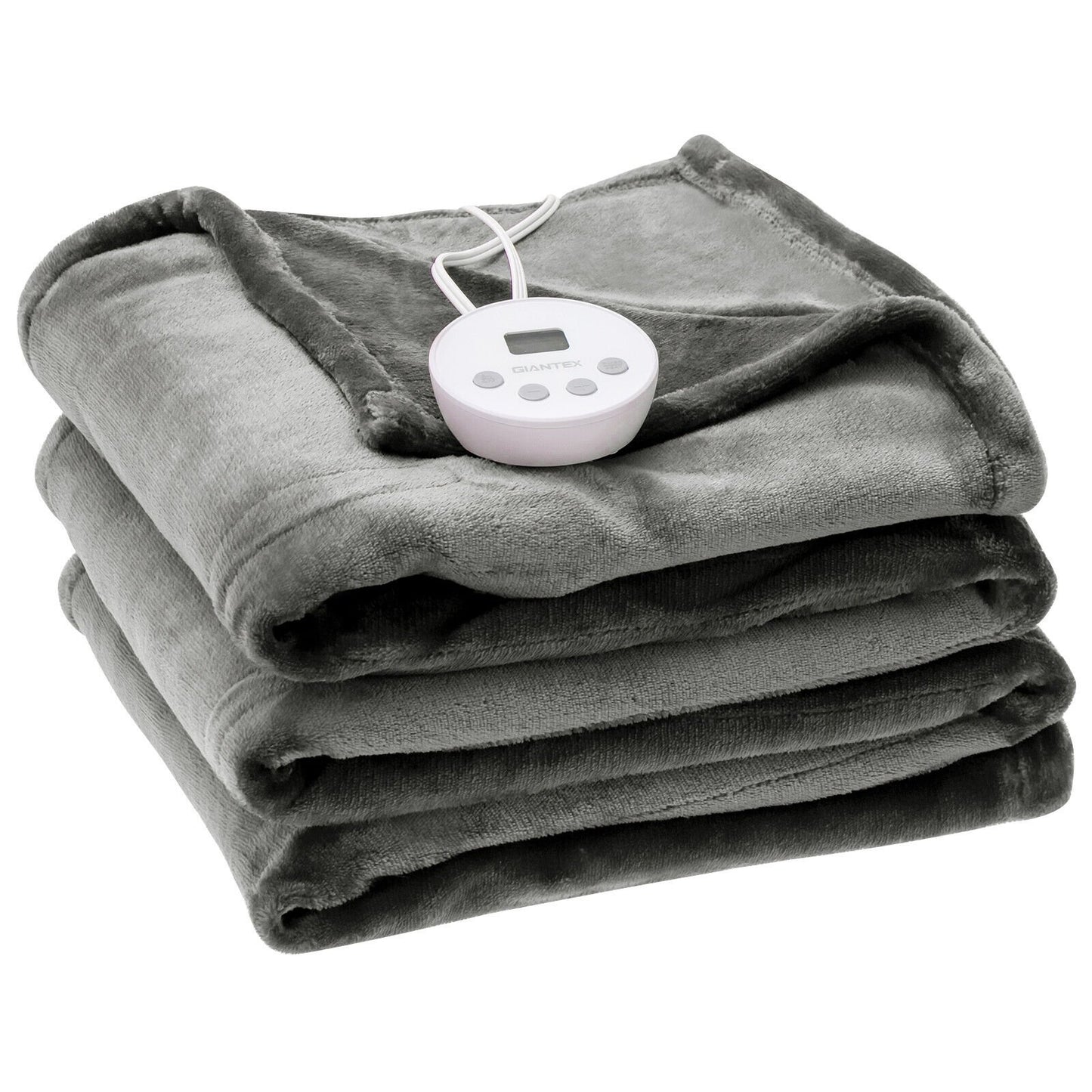 62" x 84" Twin Size Electric Heated Throw Blanket with Timer, Gray - Gallery Canada