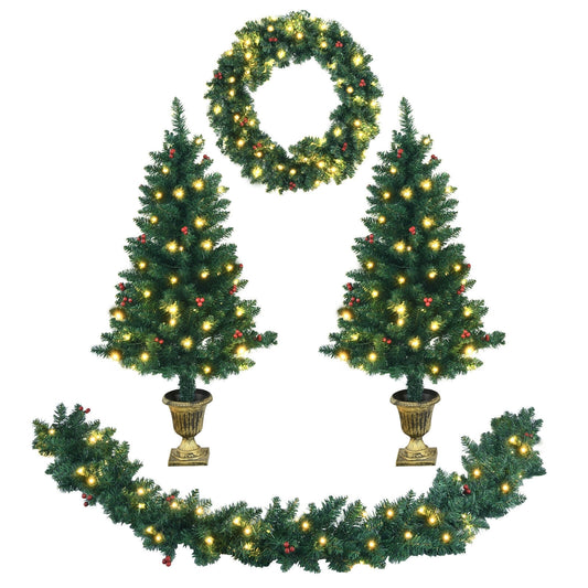 Christmas Decoration Set, Garland Wreath, Entrance Trees, Green Christmas Decor & Accessories Green at Gallery Canada