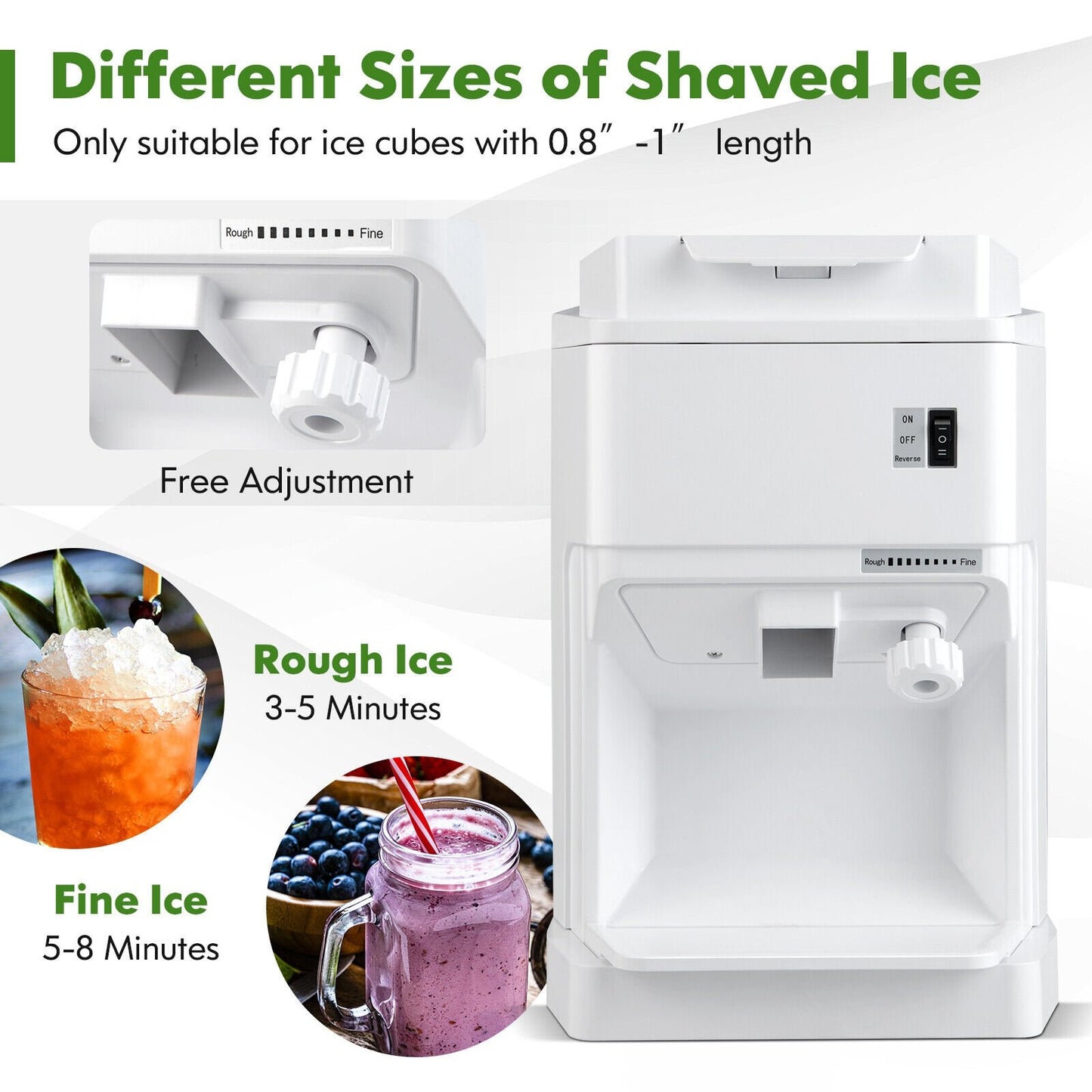 460W Snow Cone Maker Machine Shaver Adjustable, White