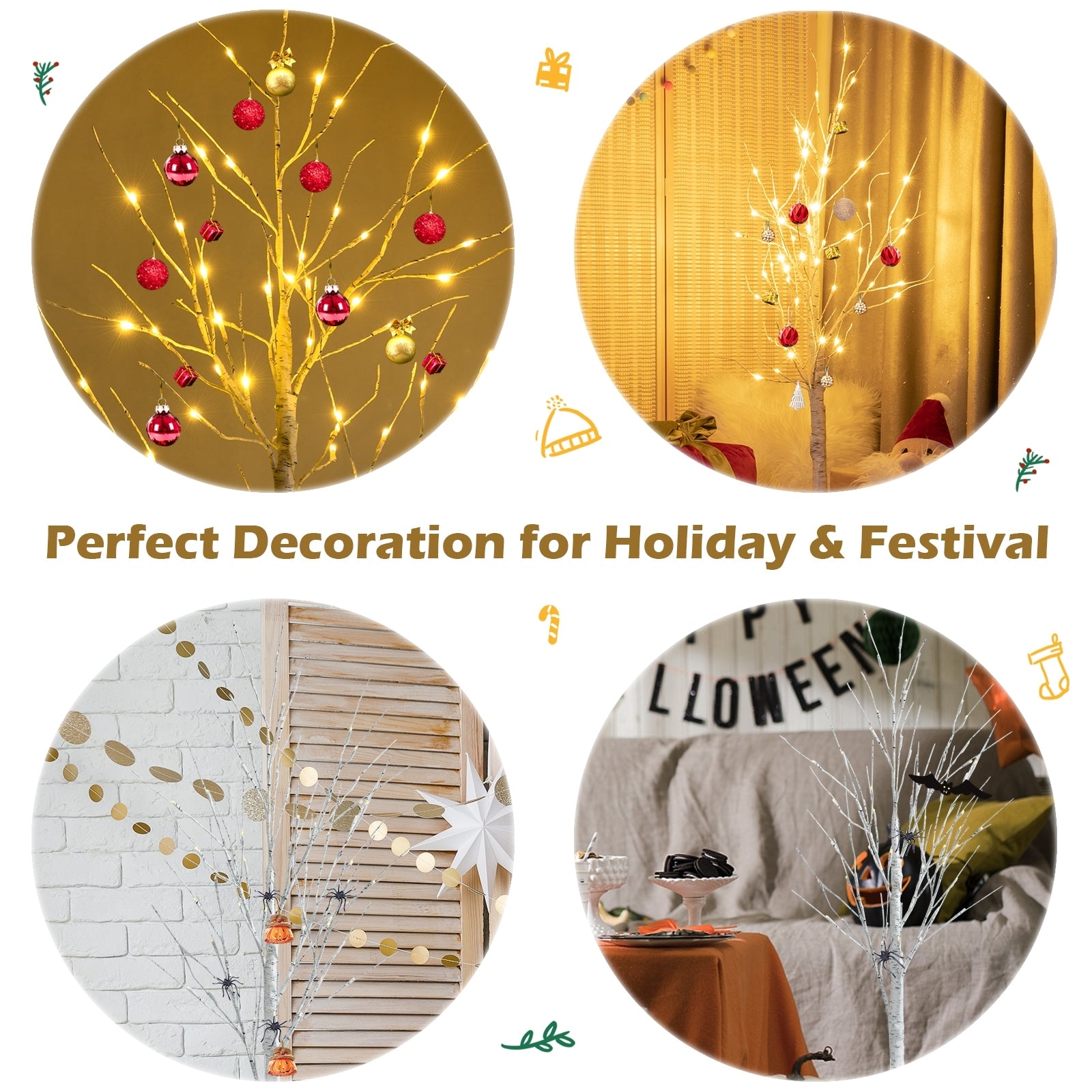 Pre-Lit Twig Birch Christmas Tree, 4 ft, White Christmas Tree at Gallery Canada