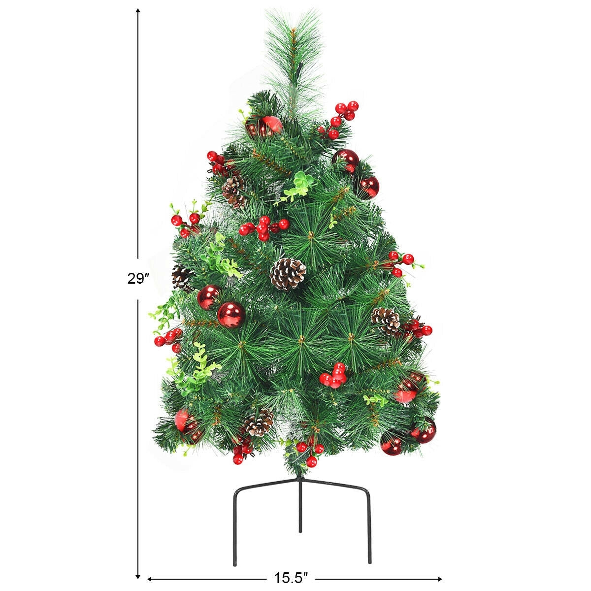Set of 2 29 Inch Pre-lit Pathway Christmas Trees, Green Christmas Tree at Gallery Canada