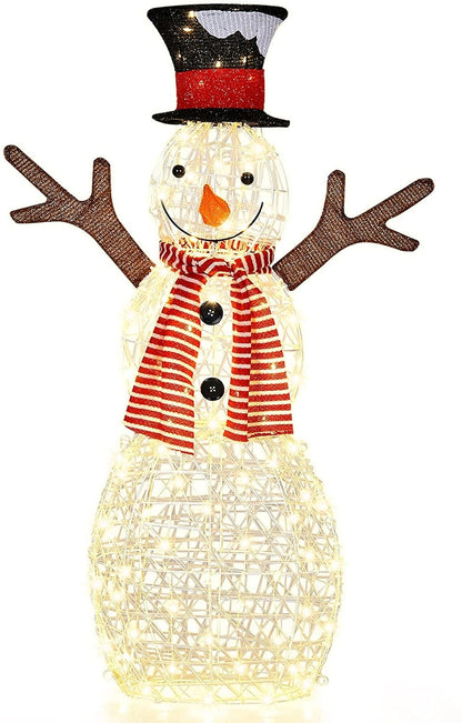 Christmas Lighted Snowman Decorations, Pre-Lit 80 Lights, Golden Christmas Decor & Accessories Golden at Gallery Canada