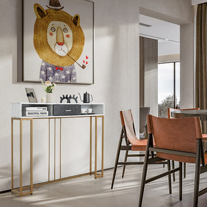 Narrow Long Sofa Table for Living Room, White Console Tables at Gallery Canada