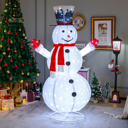 6 Feet Lighted Snowman, Top Hat, Scarf, White, Red Christmas Decor & Accessories at Gallery Canada
