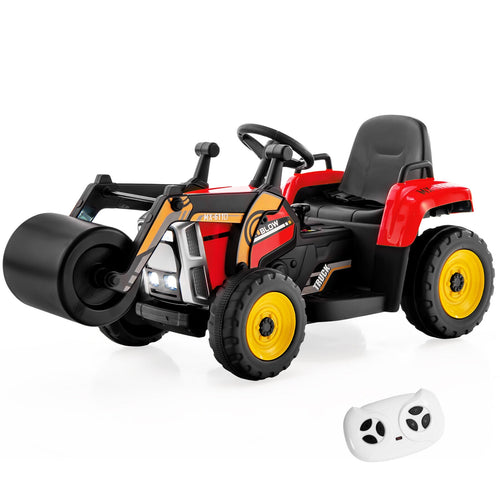 12V Kids Ride On Road Roller, 2.4G Remote Control, Red