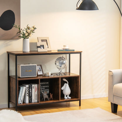 Modern Kitchen Buffet Sideboard, 3 Compartments, Rustic Brown Sideboards Cabinets & Buffets at Gallery Canada
