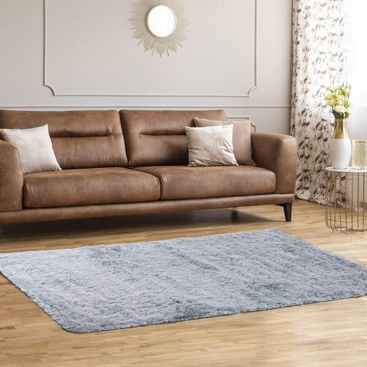 5 x 7 Feet Modern Rectangular Soft Shag Area Rug for Living Room Bedroom, Light Gray - Gallery Canada