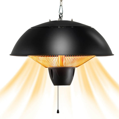 1500W Electric Patio Heater, IPX4 Waterproof, Black Space Heaters at Gallery Canada