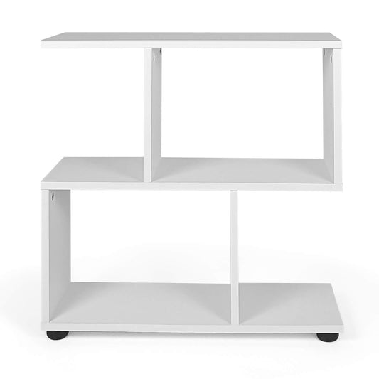 24 Inch 3-Tier Geometric Bookshelf with Thick Foot Pads, White Bookcases White at Gallery Canada