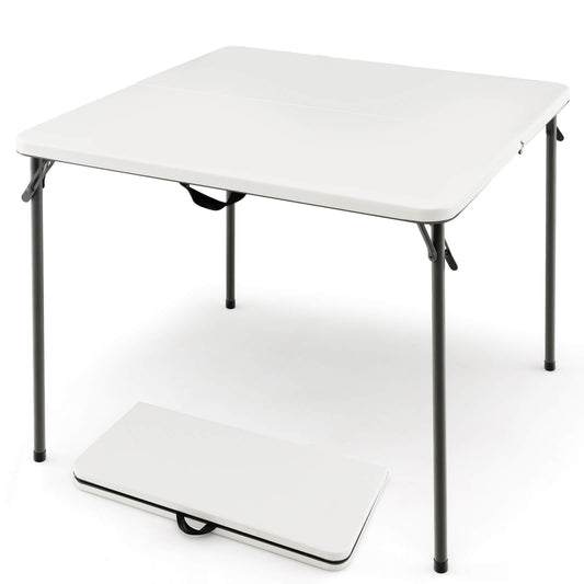 Folding Camping Table with All-Weather HDPE Tabletop and Rustproof Steel Frame, White Camping Furniture White at Gallery Canada