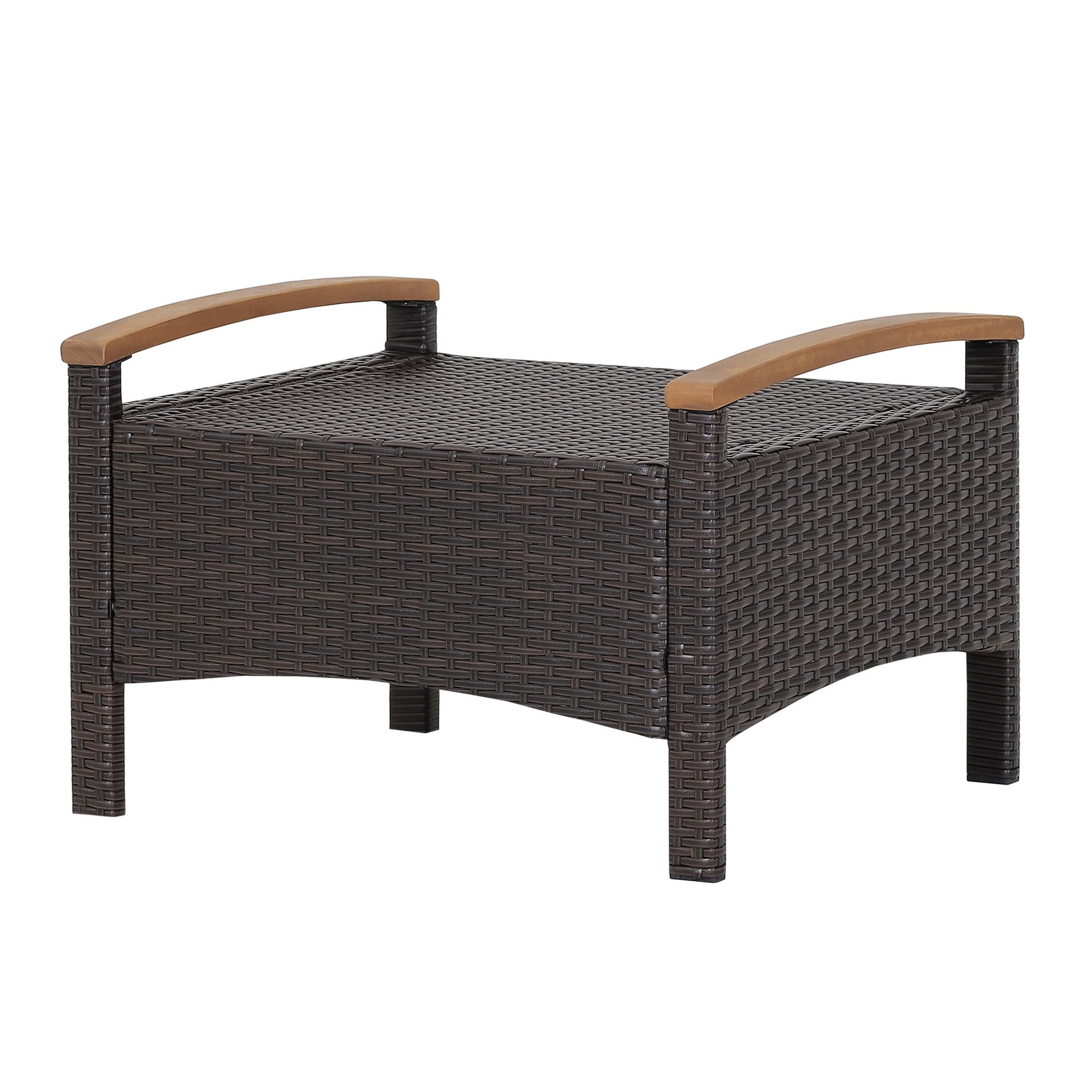Set of 2 Fade-Resistant Wicker Patio Ottoman, White Outdoor Seating & Patio Chairs at Gallery Canada