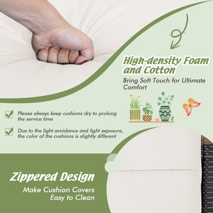 Set of 2 Fade-Resistant Wicker Patio Ottoman, White Outdoor Seating & Patio Chairs at Gallery Canada