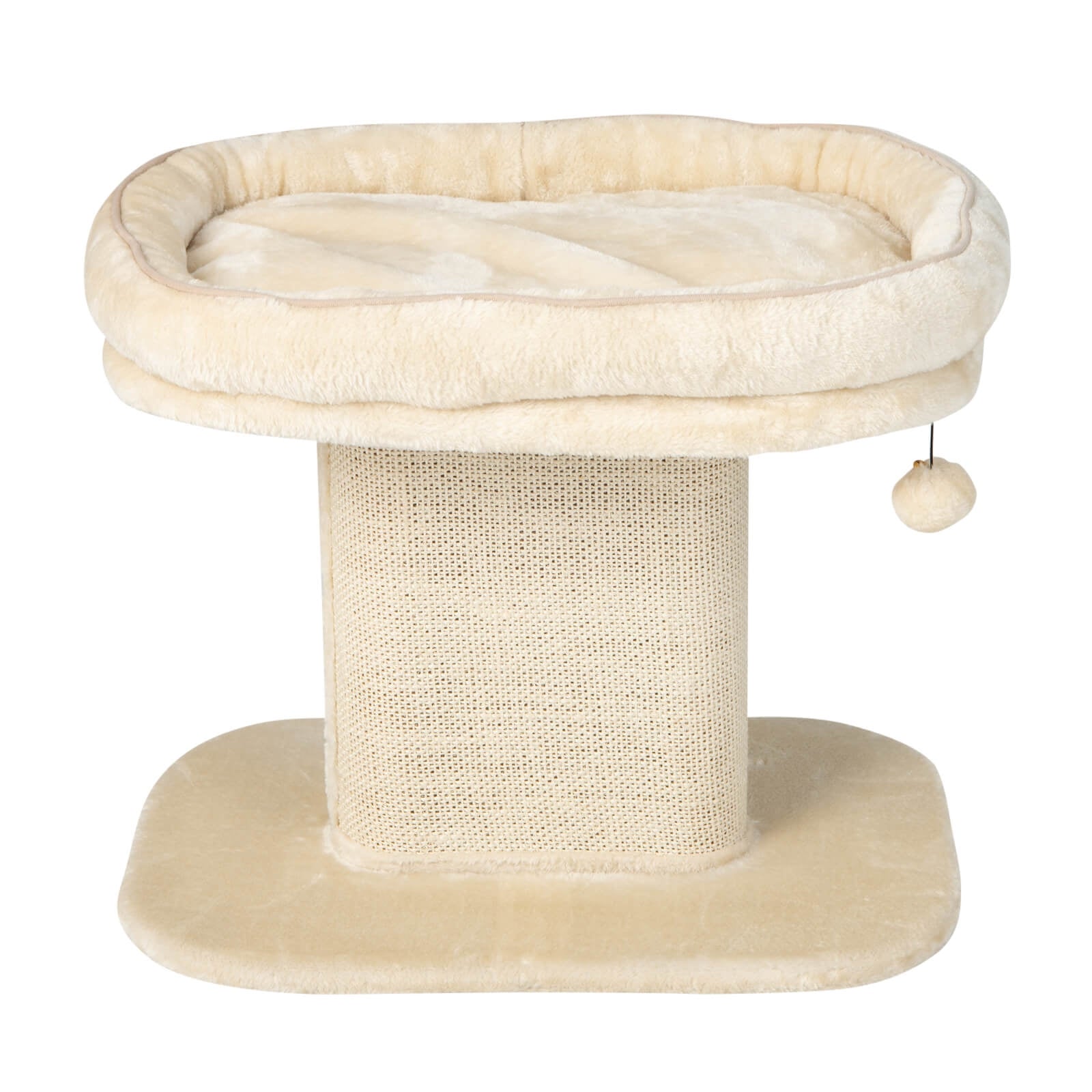 Modern Cat Tree Tower, Large Plush Perch, Sisal Scratching Plate, Beige Cat Trees Condos & Scratchers Beige at Gallery Canada