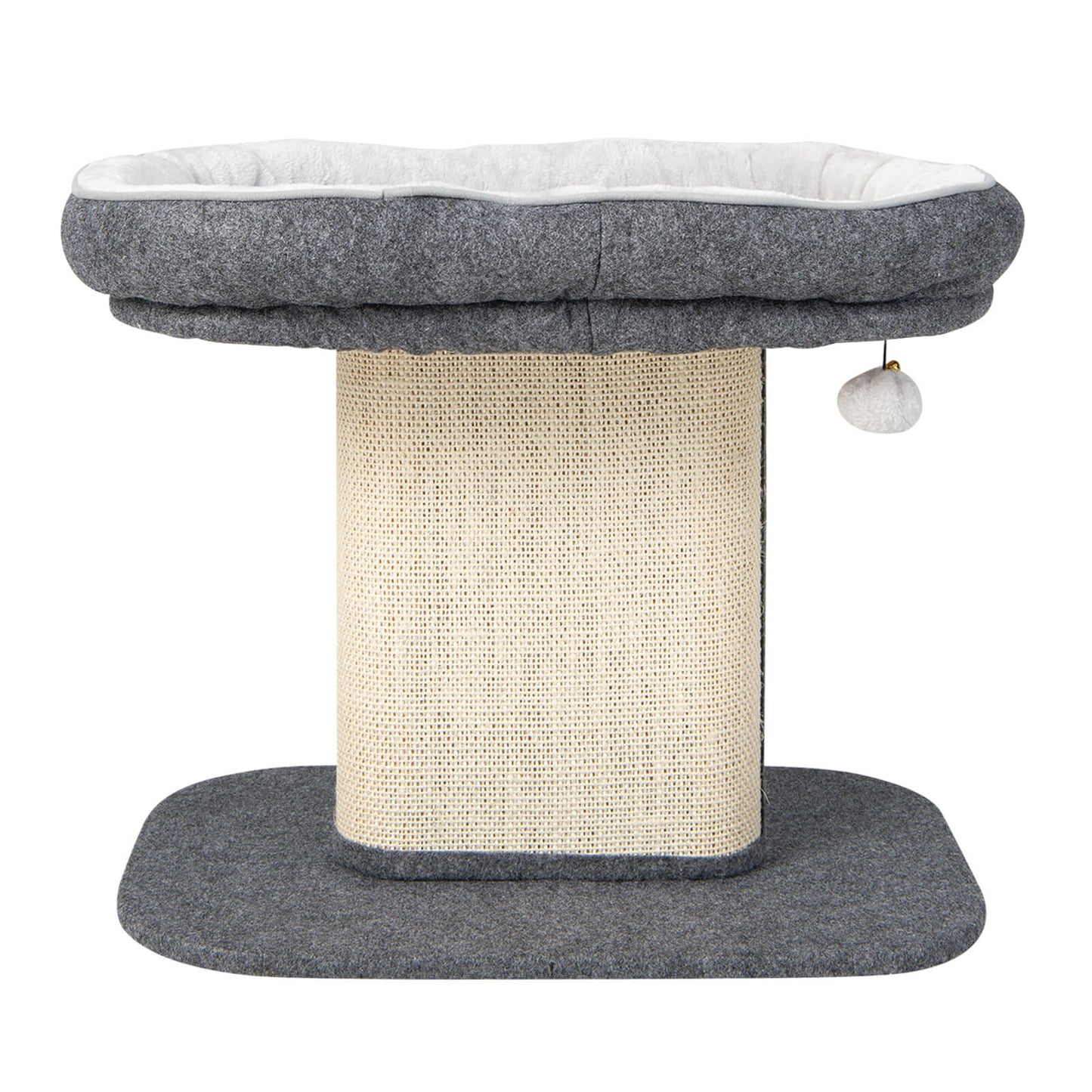 Modern Cat Tree Tower with Large Plush Perch and Sisal Scratching Plate, Gray Cat Trees Condos & Scratchers Gray at Gallery Canada