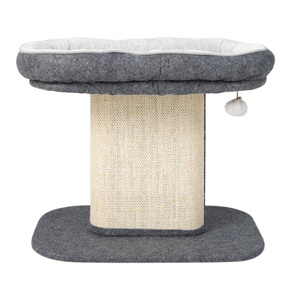 Modern Cat Tree Tower, Large Plush Perch, Sisal Scratching Plate, Gray Cat Trees Condos & Scratchers Gray at Gallery Canada