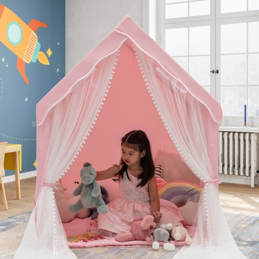 Large Kids Play Tent with Removable Cotton Mat, Pink - Gallery Canada