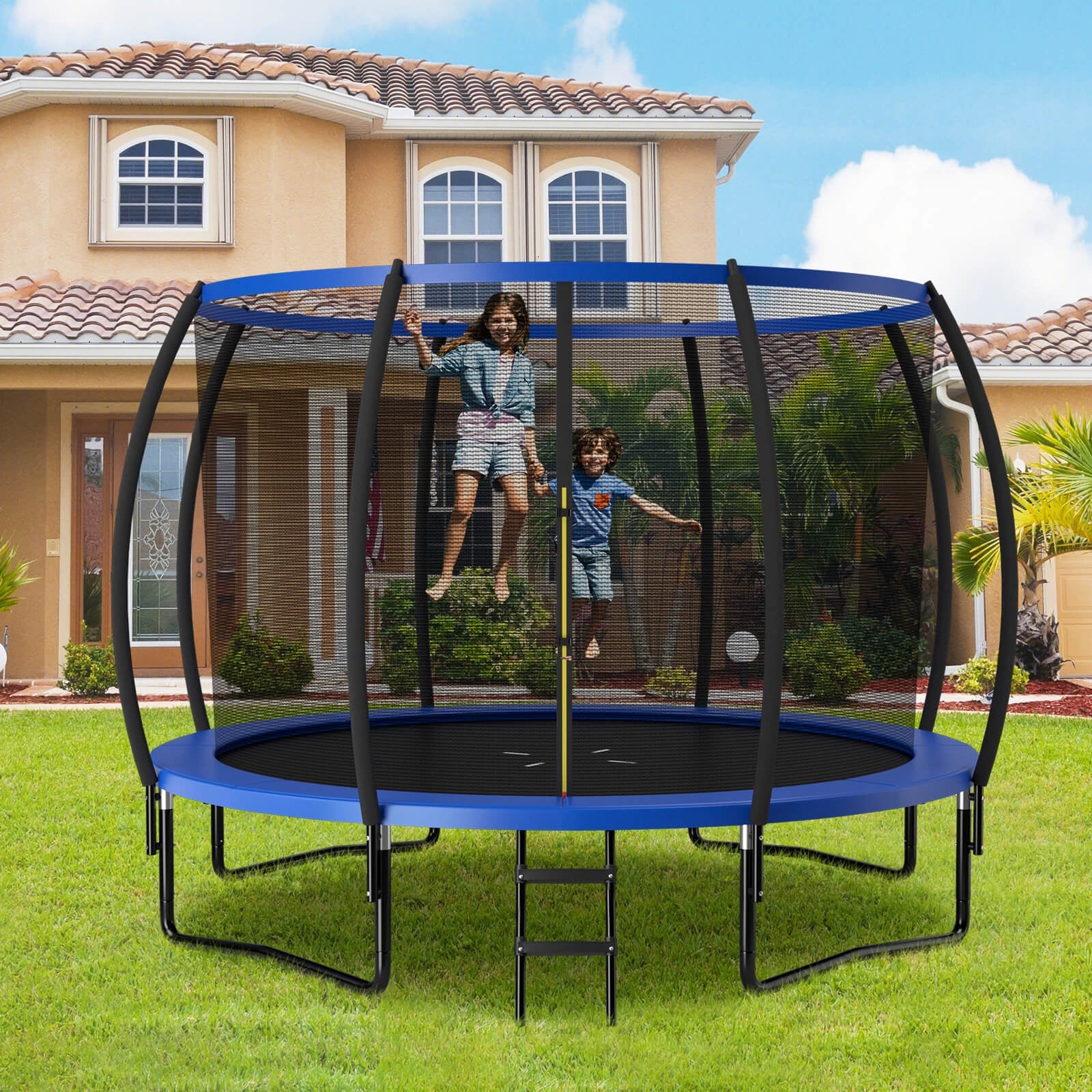 12FT Recreational Trampoline, With Ladder, Blue Trampolines at Gallery Canada
