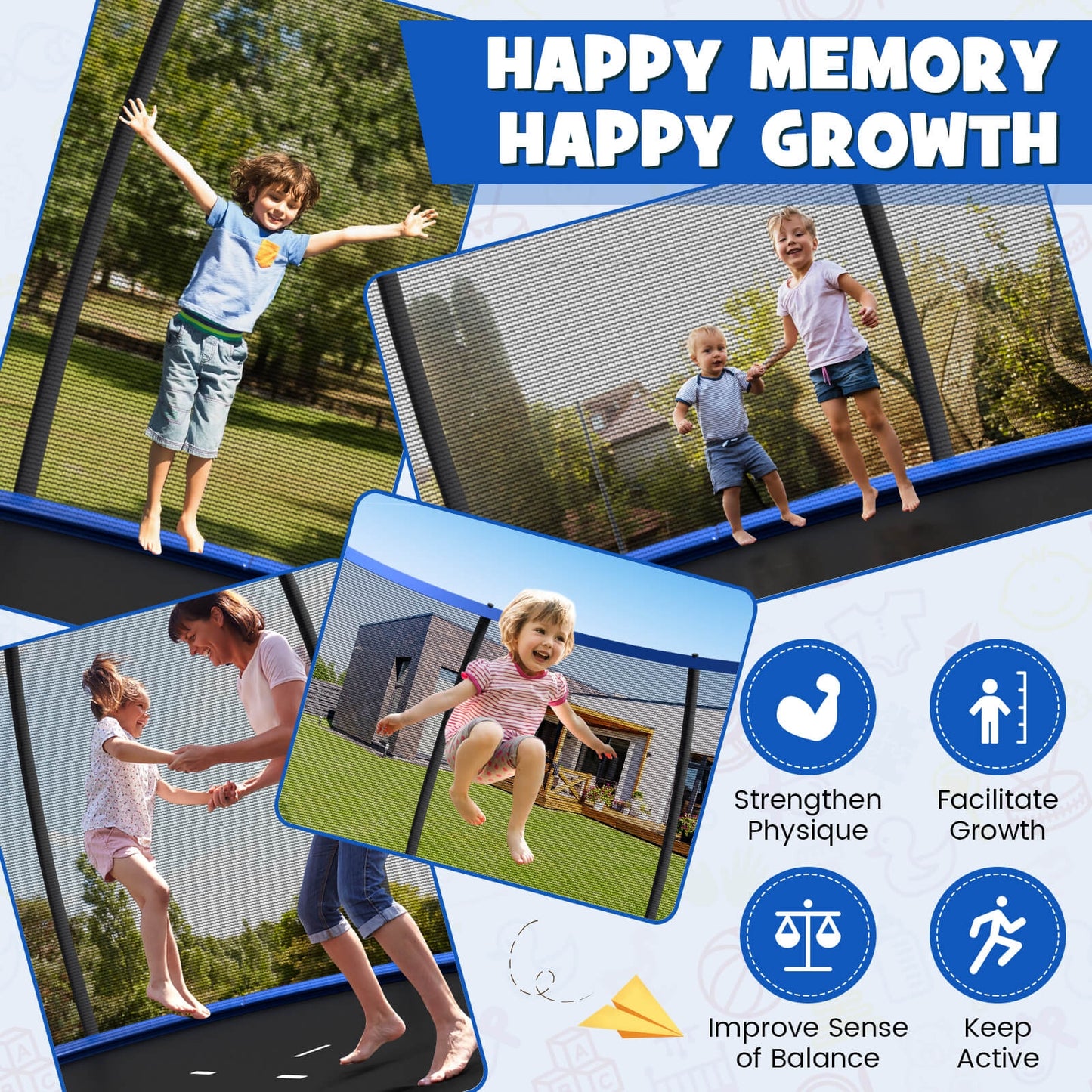 12FT Recreational Trampoline, With Ladder, Blue Trampolines at Gallery Canada