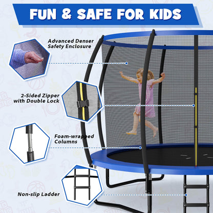 12FT Recreational Trampoline, With Ladder, Blue Trampolines at Gallery Canada