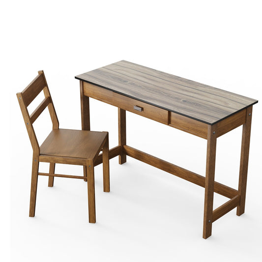 Kids Desk and Chair Set with Drawer, Walnut - Gallery Canada