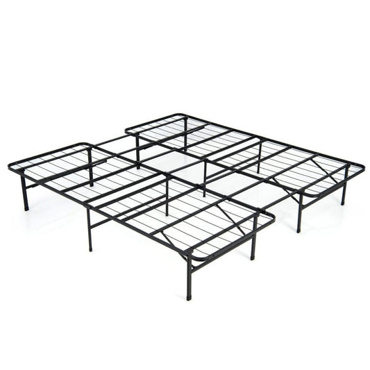 Queen/King Size Folding Steel Platform Bed Frame for Kids and Adults-King Size, Black - Gallery Canada