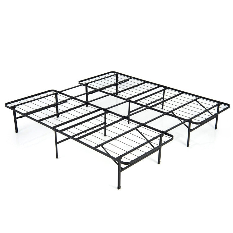 King Size Folding Steel Platform Bed Frame, Black Folding Beds Black at Gallery Canada