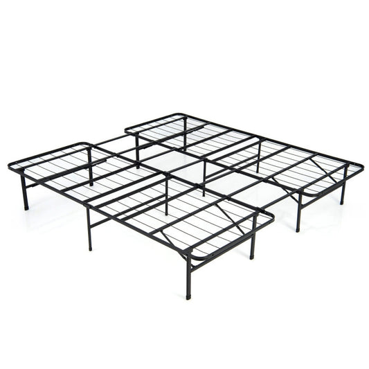 King Size Folding Steel Platform Bed Frame, Black Folding Beds Black at Gallery Canada