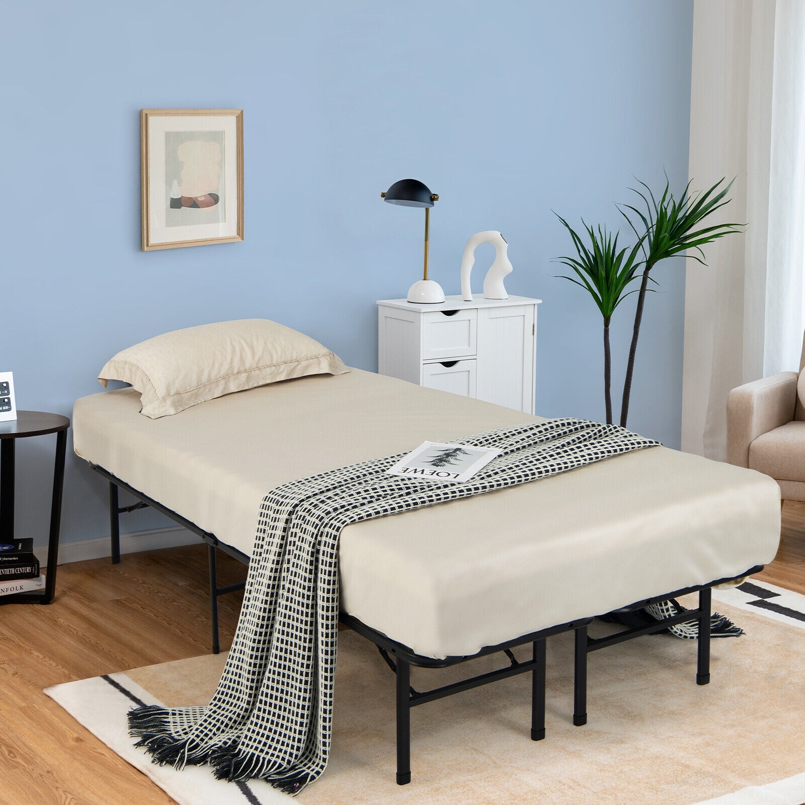 Queen/King Size Folding Steel Platform Bed Frame for Kids and Adults-King Size, Black Folding Beds at Gallery Canada