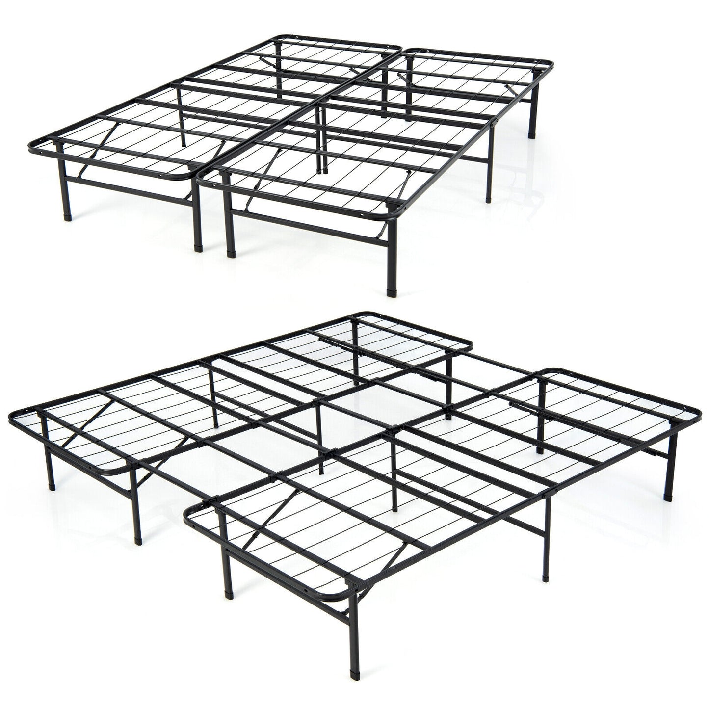 Queen/King Size Folding Steel Platform Bed Frame for Kids and Adults-King Size, Black Folding Beds at Gallery Canada