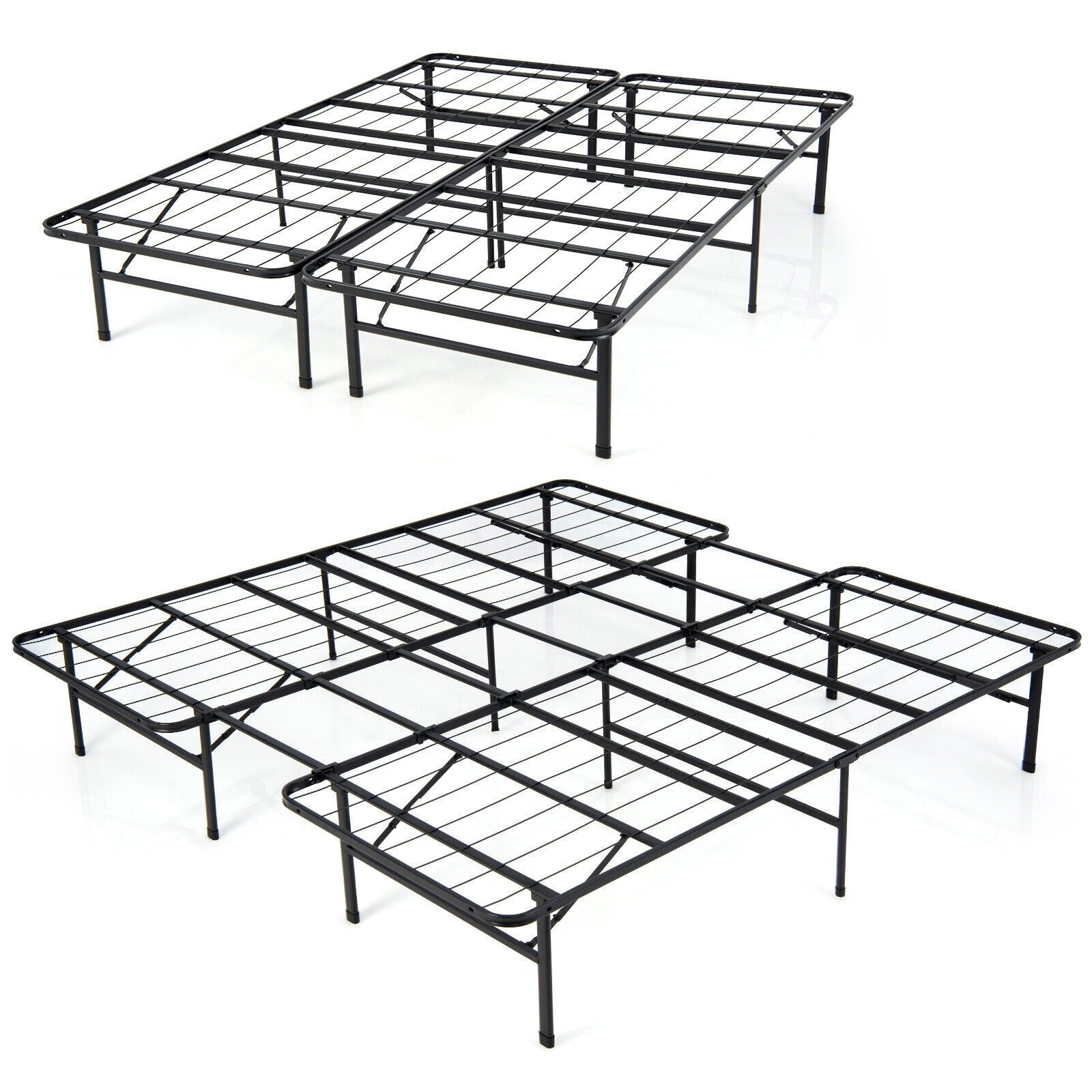 Queen/King Size Folding Steel Platform Bed Frame for Kids and Adults-King Size, Black Folding Beds at Gallery Canada