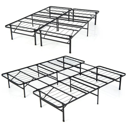 Queen/King Size Folding Steel Platform Bed Frame for Kids and Adults-King Size, Black Folding Beds at Gallery Canada