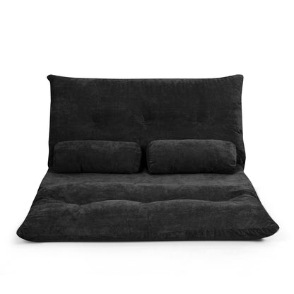 6-Position Adjustable Sleeper Lounge Couch with 2 Pillows, Black Floor Chairs at Gallery Canada