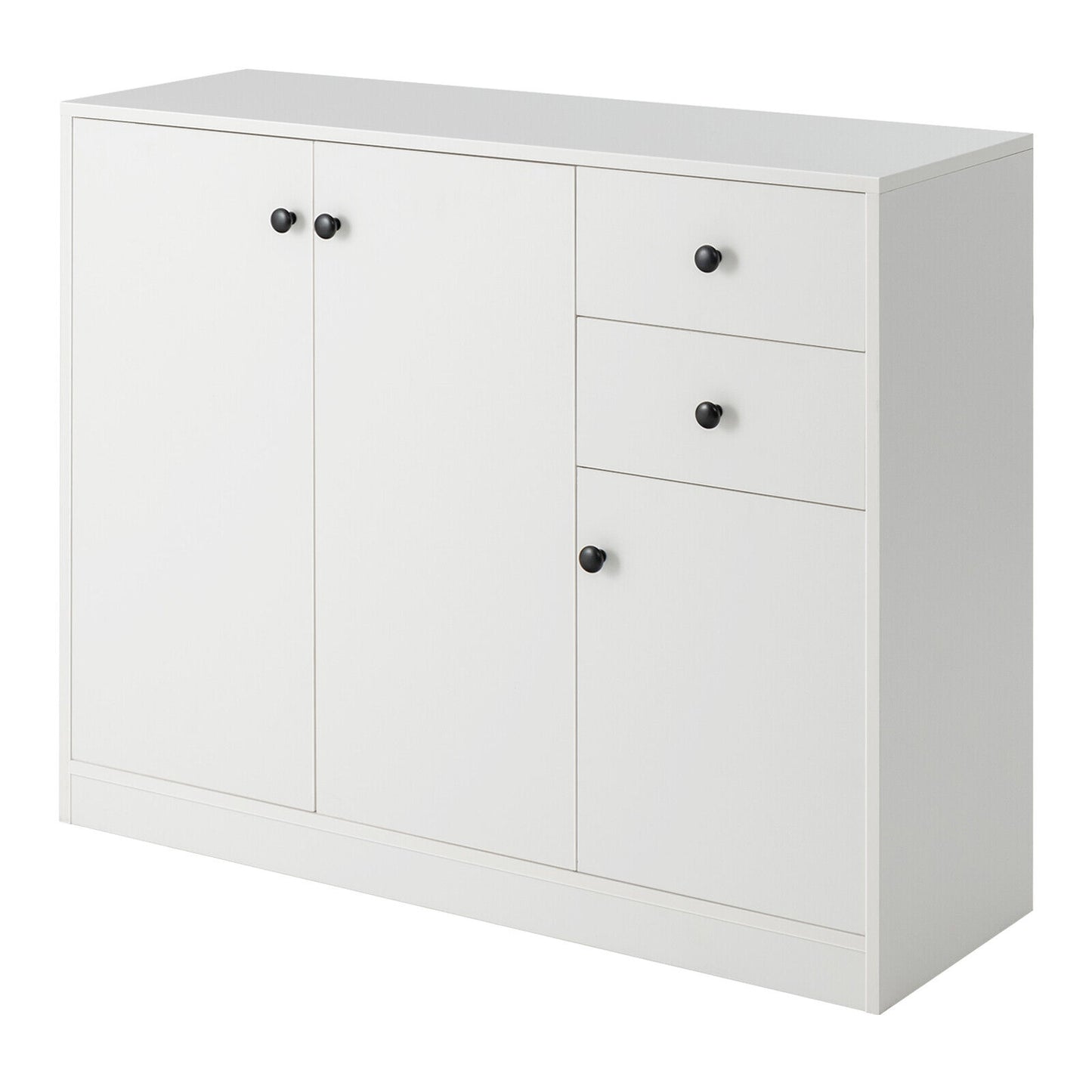 Modern Buffet Sideboard, 2 Drawers, Adjustable Shelf, White Sideboards Cabinets & Buffets at Gallery Canada