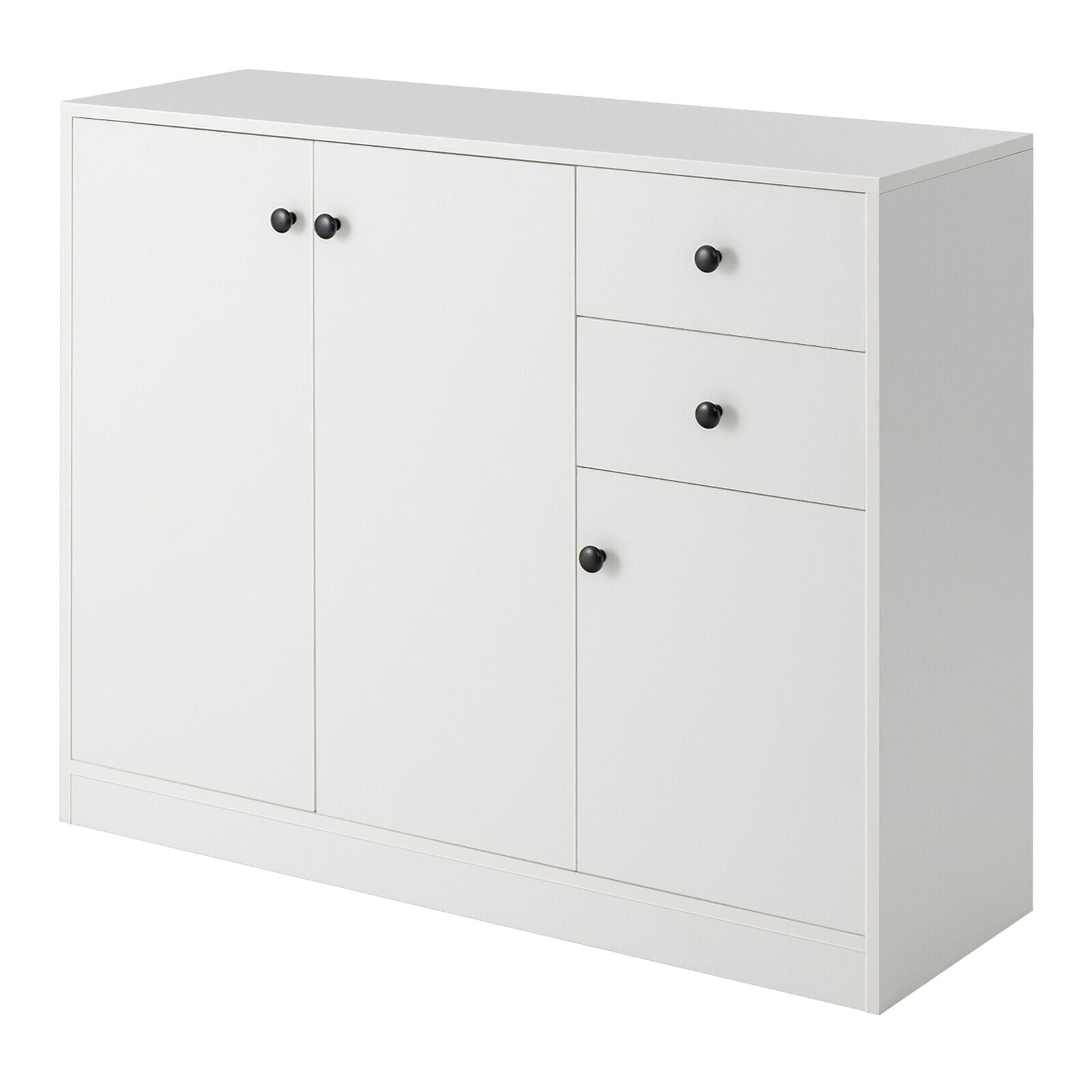 Modern Buffet Sideboard with 2 Pull-out Drawers and Adjustable Shelf for Kitchen, White Sideboards Cabinets & Buffets White at Gallery Canada