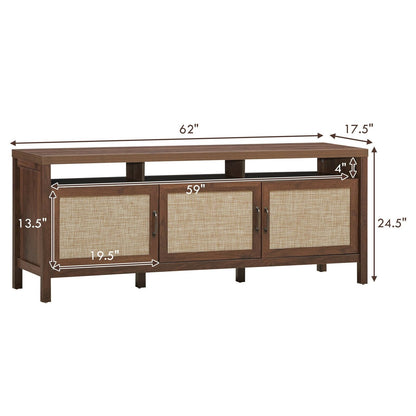 Universal TV Stand Entertainment Media Center for TV's up to 65 Inch, Walnut - Gallery Canada