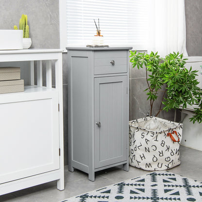 Wooden Bathroom Cabinet With Drawer And Shelf, Gray Floor Cabinets at Gallery Canada