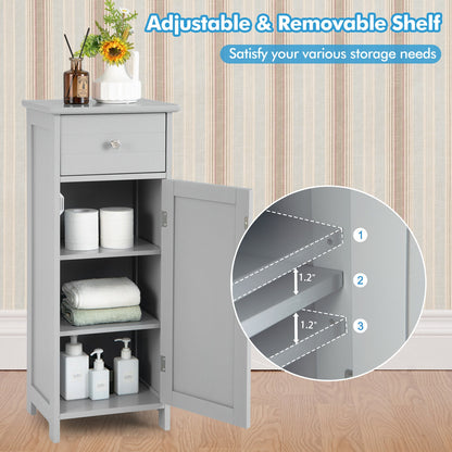 Wooden Bathroom Cabinet With Drawer And Shelf, Gray Floor Cabinets at Gallery Canada