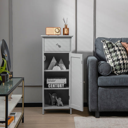 Wooden Bathroom Cabinet With Drawer And Shelf, Gray Floor Cabinets at Gallery Canada