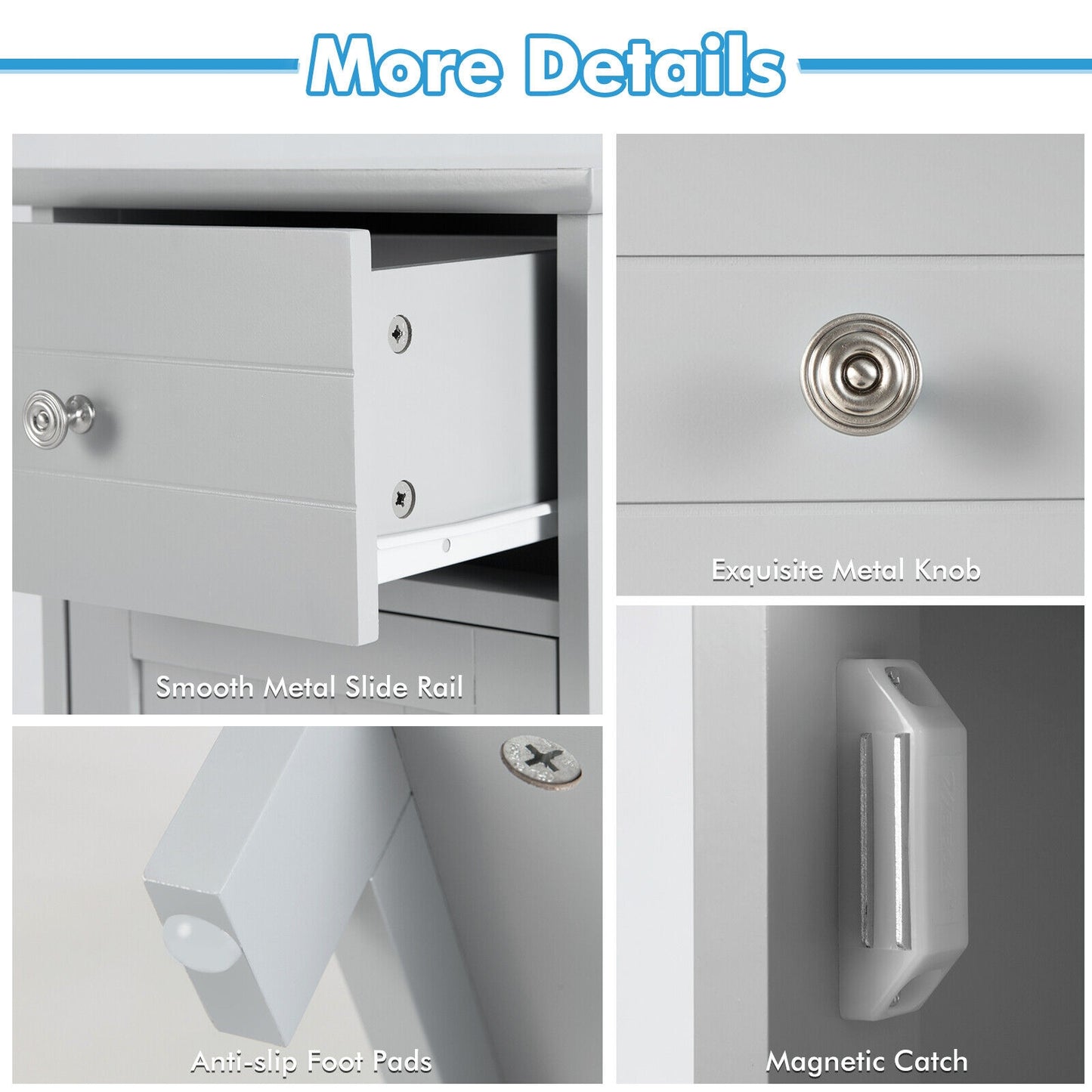 Wooden Bathroom Cabinet With Drawer And Shelf, Gray Floor Cabinets at Gallery Canada