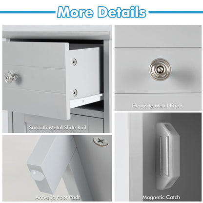 Wooden Bathroom Cabinet With Drawer And Shelf, Gray Floor Cabinets at Gallery Canada