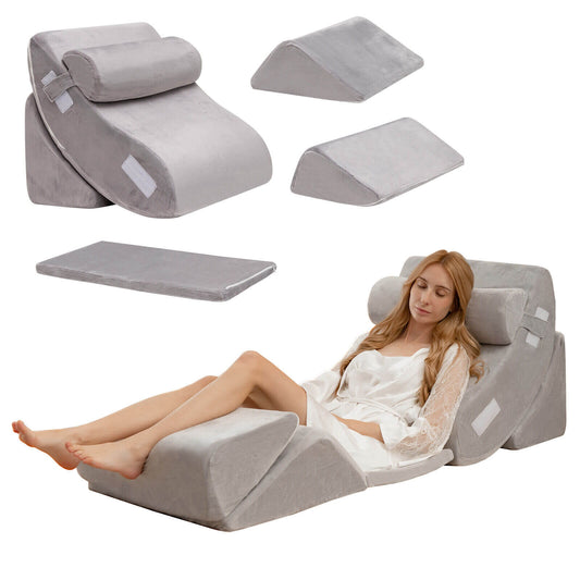 Orthopedic Bed Wedge Pillow Set, 6 Pieces, Gray Bedding Gray at Gallery Canada