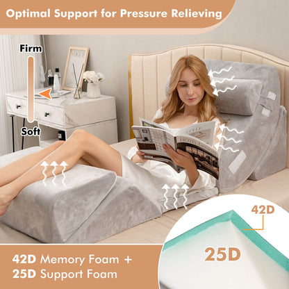 Orthopedic Bed Wedge Pillow Set, 6 Pieces, Gray Bedding at Gallery Canada