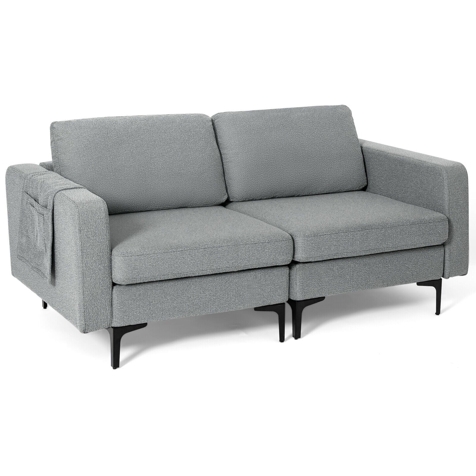 1/2/3/4-Seat Convertible Sectional Sofa with Reversible Ottoman-2-Seat, Gray Sofas & Loveseats Gray at Gallery Canada