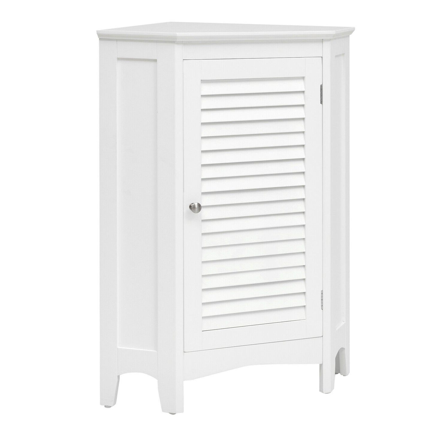 Corner Storage Cabinet, Free Standing, Shutter Door, White Floor Cabinets White at Gallery Canada