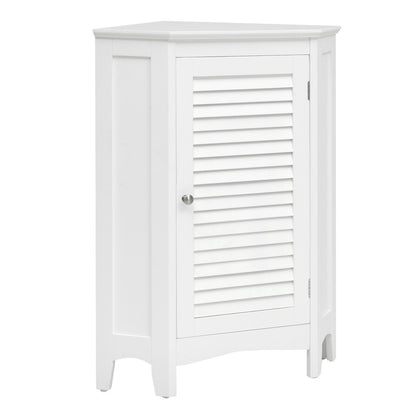 Corner Storage Cabinet, Free Standing, Shutter Door, White Floor Cabinets White at Gallery Canada