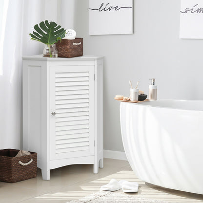 Corner Storage Cabinet, Free Standing, Shutter Door, White Floor Cabinets at Gallery Canada