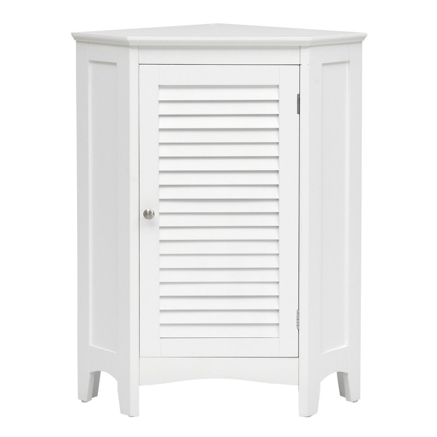 Corner Storage Cabinet, Free Standing, Shutter Door, White Floor Cabinets at Gallery Canada