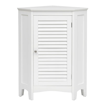 Corner Storage Cabinet, Free Standing, Shutter Door, White Floor Cabinets at Gallery Canada
