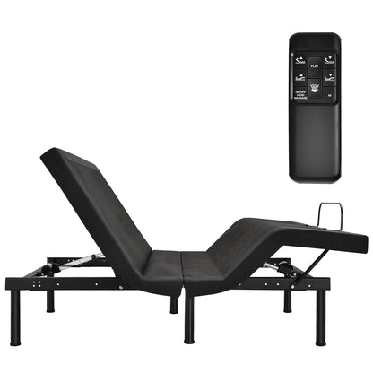 Adjustable Electric Bed Frame with Massage Remote Control, Black at Gallery Canada